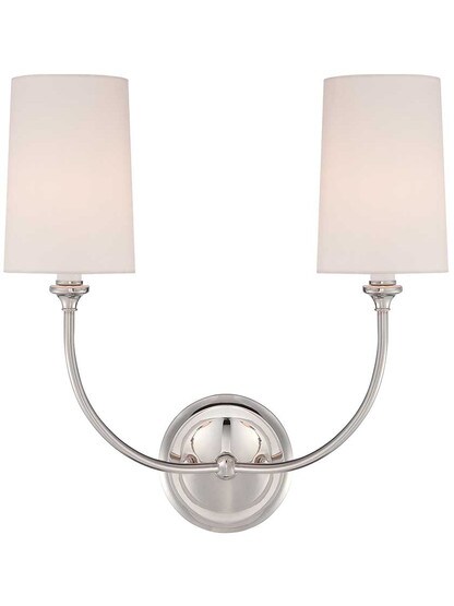 Sylvan 2-Light Wall Sconce in Polished Nickel.